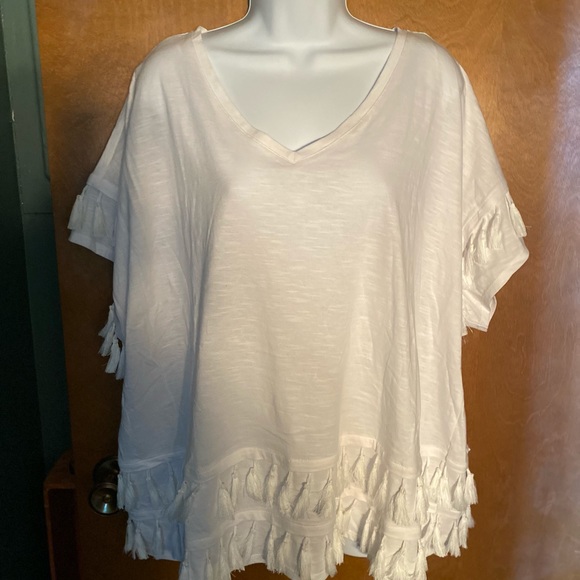 For The Republic Tops - For the Republic white plus cotton top, new!